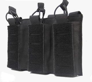 New Imported Molle Mag Pouch Tactical Magazine Pouch Elastic Open-Top Triple MagPouch Holder Carrier For M4 M14 M16 AK AR  Magazine Holder Strap to Molle Vest  Backpack etc