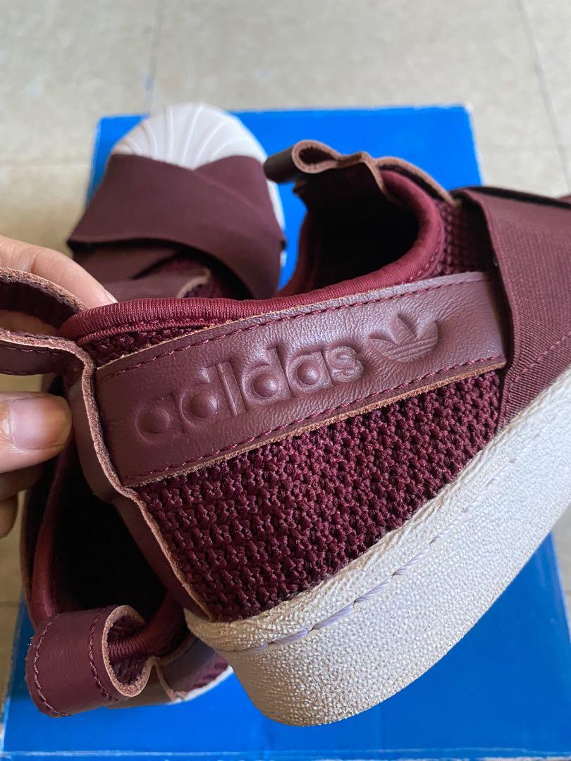 Adidas slip 2025 on maroon original