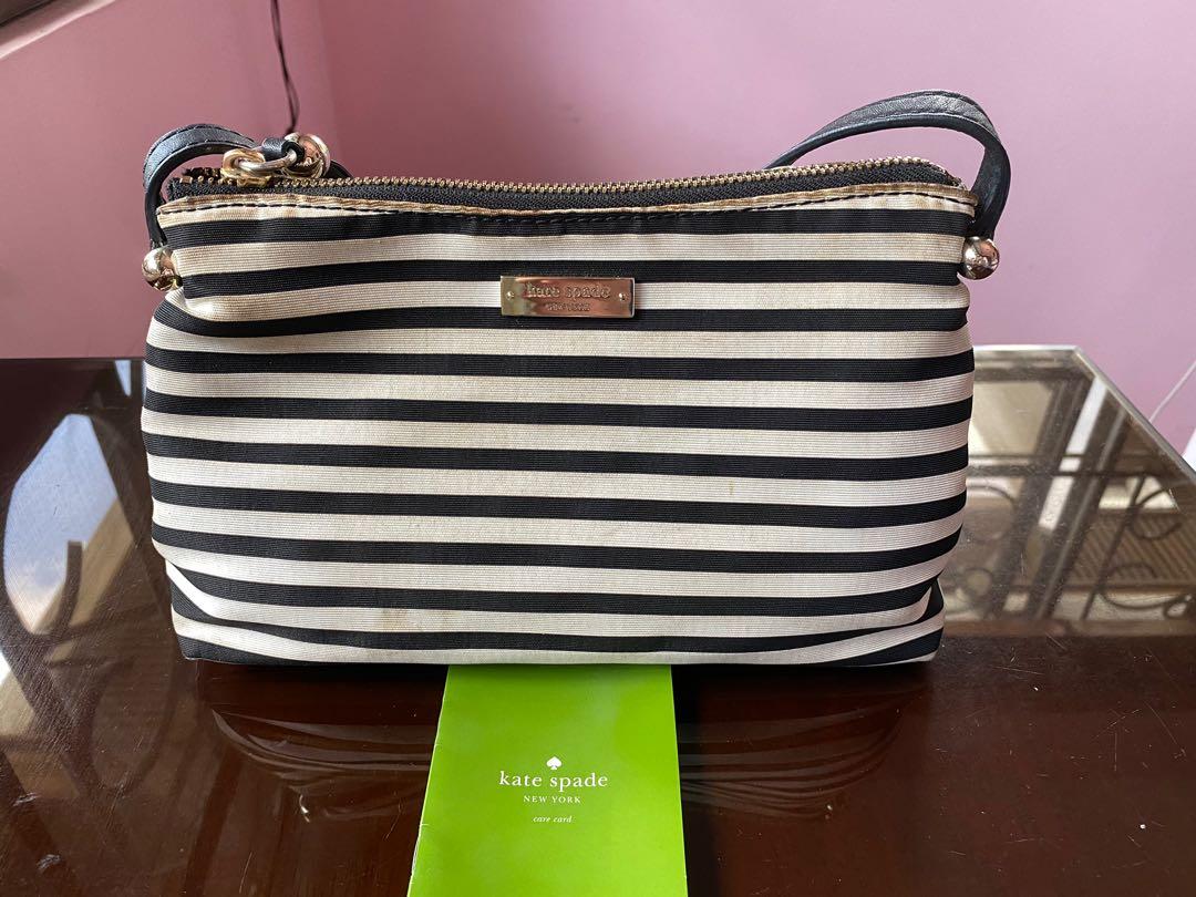 Original Kate Spade Black and White Stripes Crossbody Bag, Luxury, Bags &  Wallets on Carousell
