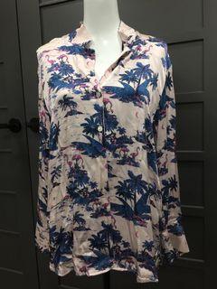 Preloved floral longsleeve polo