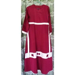 Preloved gamis maxi maroon by Sae