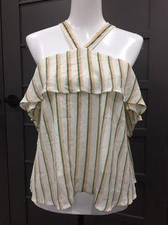 Preloved off shoulder striped blouse