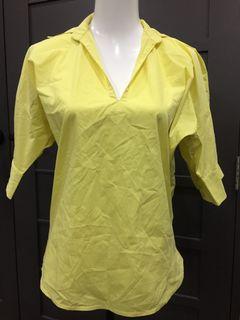 Preloved yellow  3/4 polo shirt