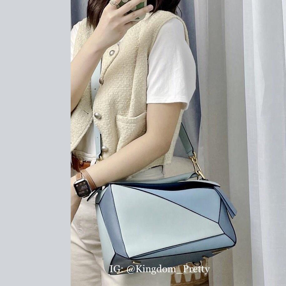 Loewe Puzzle Bag Beige and Blue