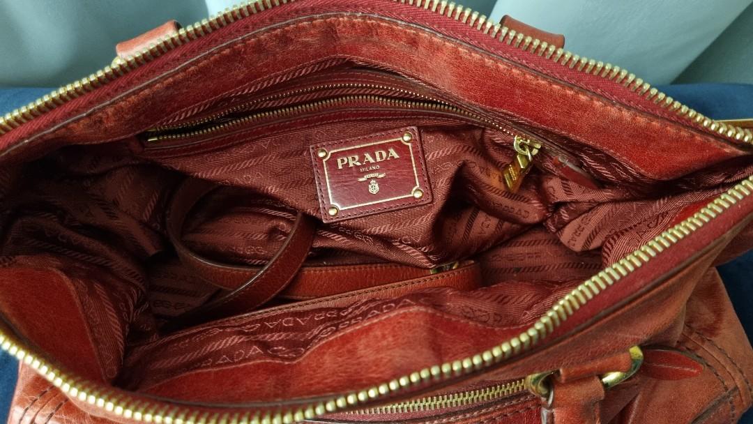 Authentic Prada Milano Red Saffiano Leather Long Zipped Wallet | eBay