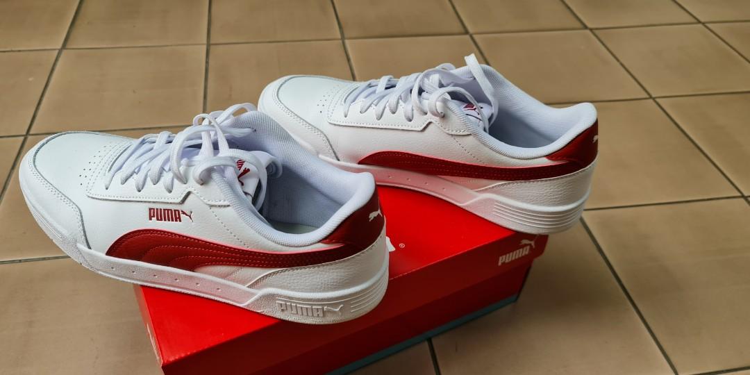 Red on sale leather pumas