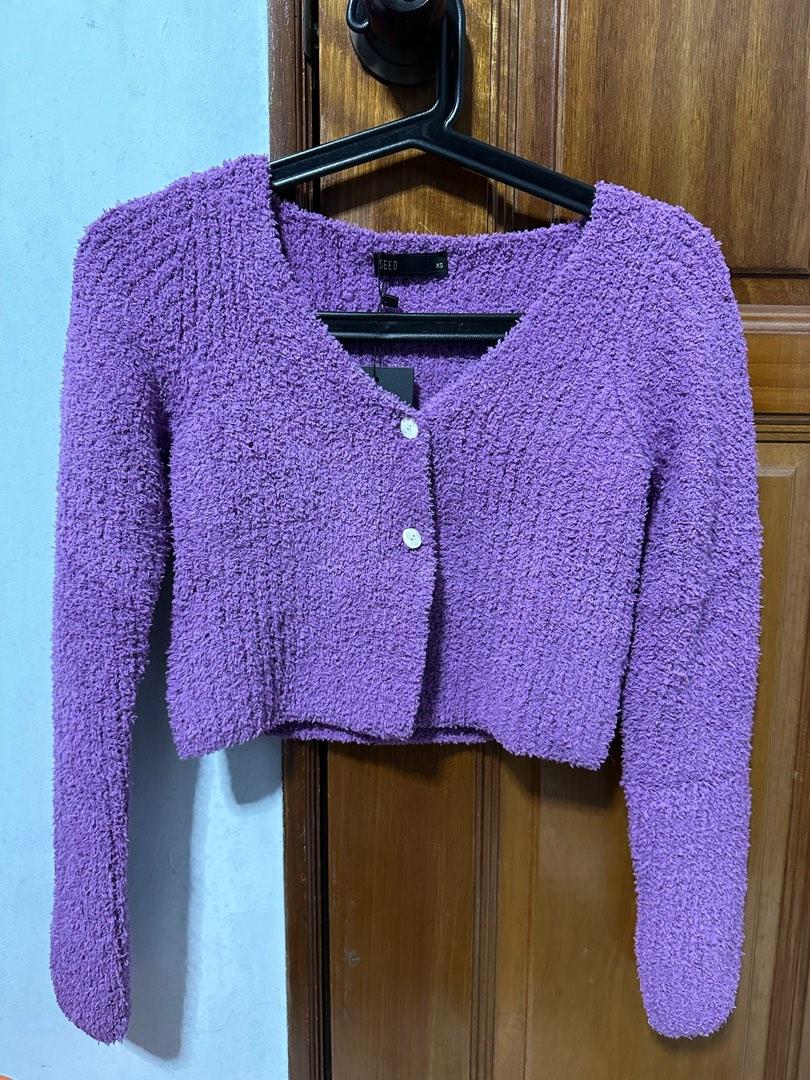 Purple Furry Cardigan