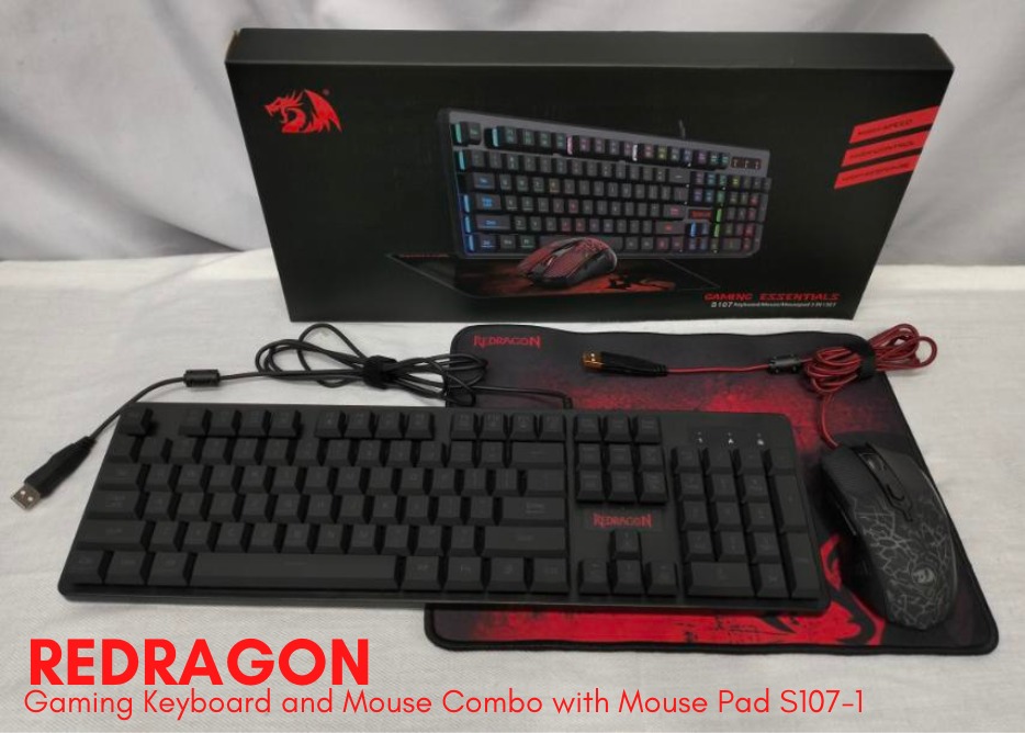 REDRAGON USB Gaming Keyboard and Mouse Combo with Mouse Pad S1071, Computers & Tech, Parts