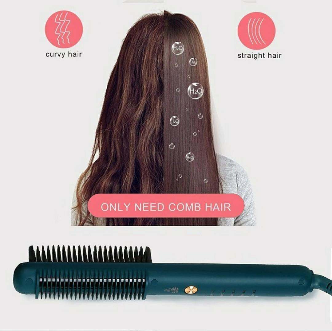 Reepro 2-in-1 Hair Straightener Brush Hair Styling Brush 20S Fast Heating,  Beauty & Personal Care, Hair on Carousell