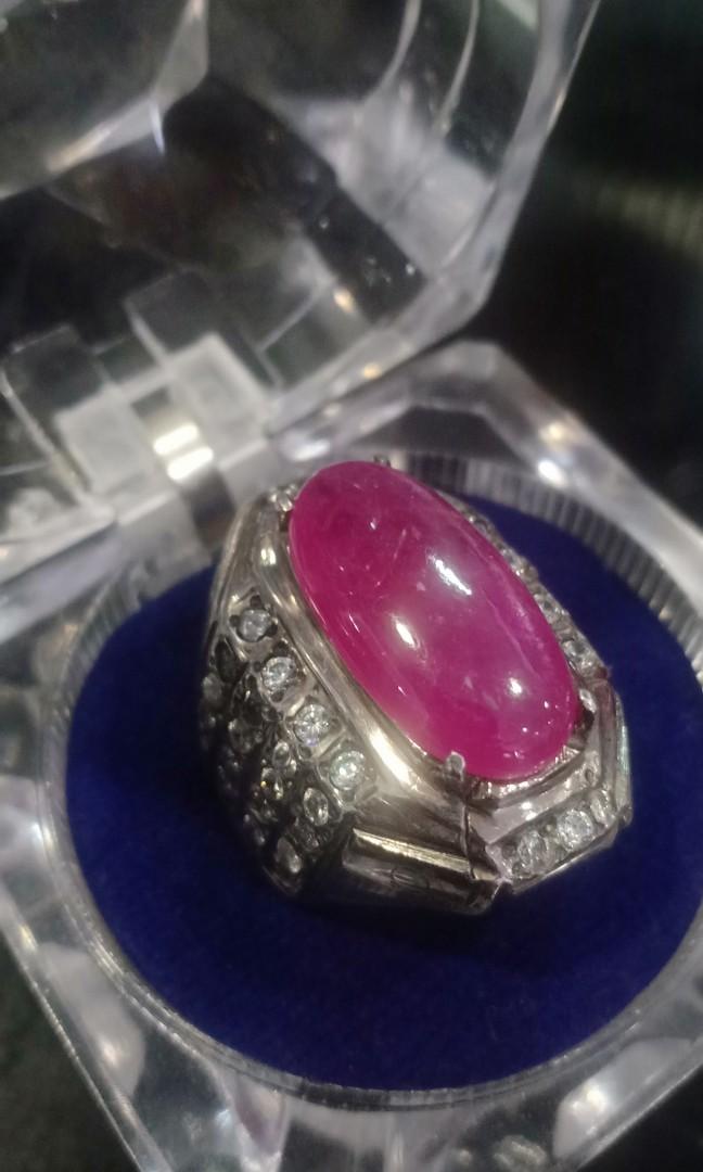 Ruby (Mozambique) (Category: Accessories) located in Kuala Lumpur. Submitted by toemito (Listing ID 1192133292, Image 2). Description: Ring : Full Silver (Not 925) Ring Size: 21 (Hand made) Stone colour: Red (pinky) Weight: 13++ crt Condition: High inclusions Natural Ruby (Mozambique In the world of astrology, Ruby gemstone is considered as the source of positive energy, which is vital to every soul. It is the most adored and rarest element on th