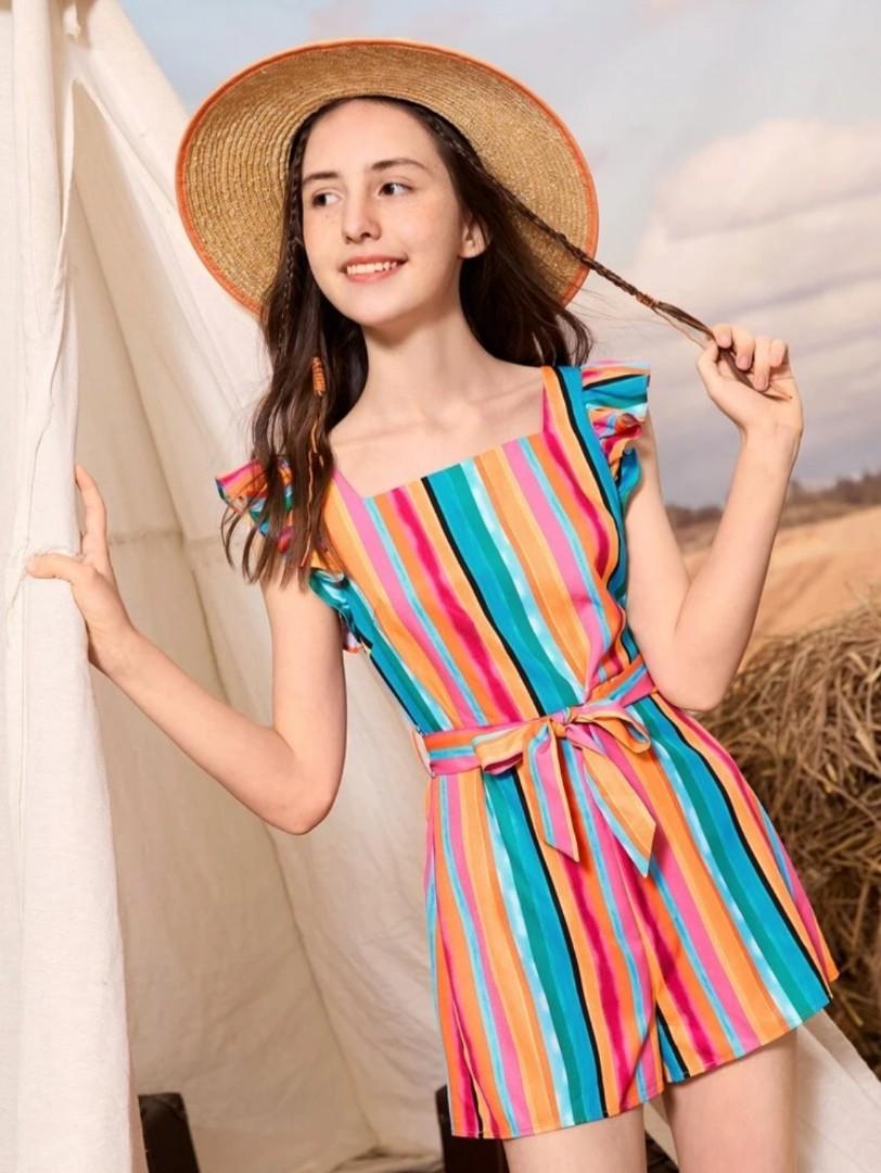Girls rainbow romper cheap
