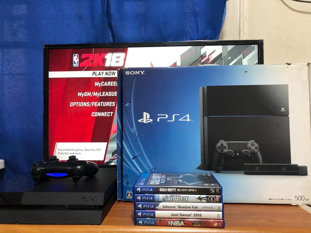 Sony PlayStation 4 500GB Black Console w/ 6 Games PACKAGING