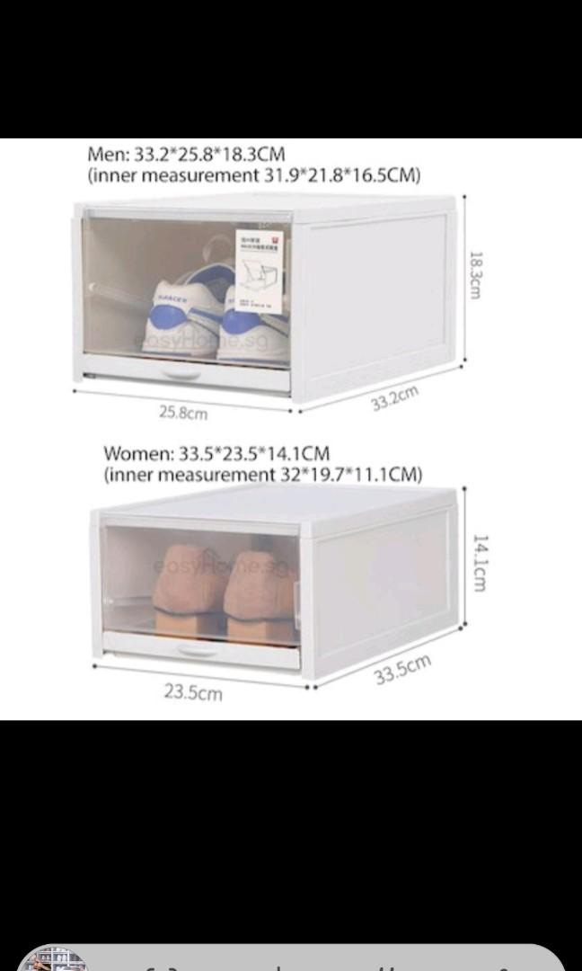 Stackable pull out shoe box Furniture & Home Living