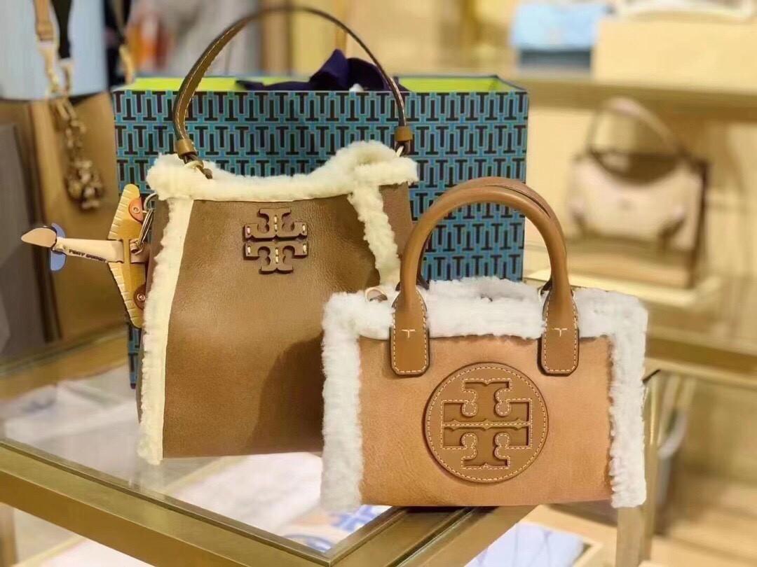 TB Tory Burch Ella shearling tote Perry mini bag McGraw