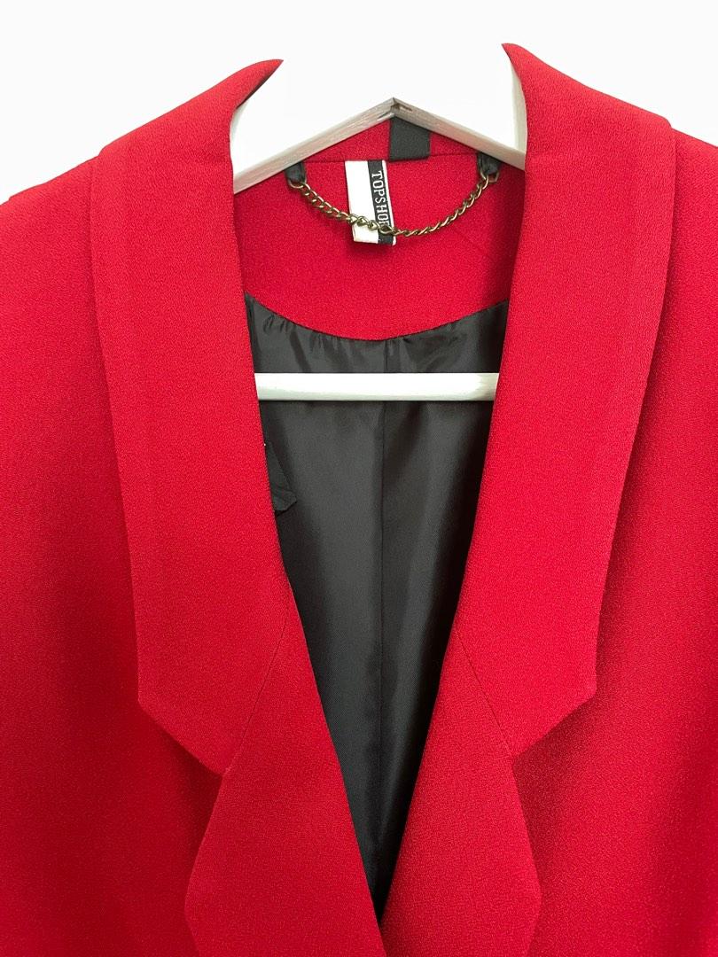 Topshop red clearance blazer