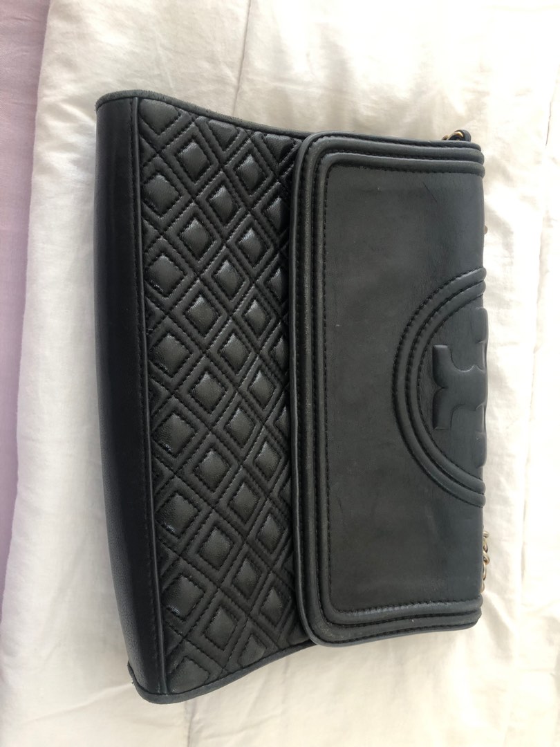 Tory burch flaming black authentic with minor, Barang Mewah, Tas & Dompet  di Carousell