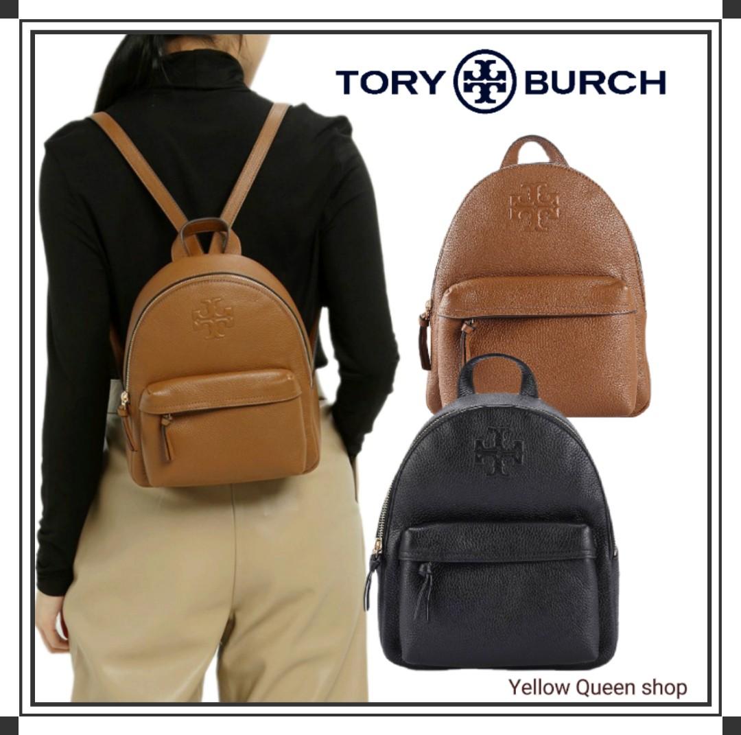 🙆💯現貨TORY BURCH Thea Mini Leather Backpack 拉鏈荔枝紋牛皮背囊, 名牌, 手袋及銀包- Carousell