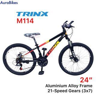 TRINX M114 24” Mountain Bike New Bicycle 21 Speed Aluminium Alloy Frame