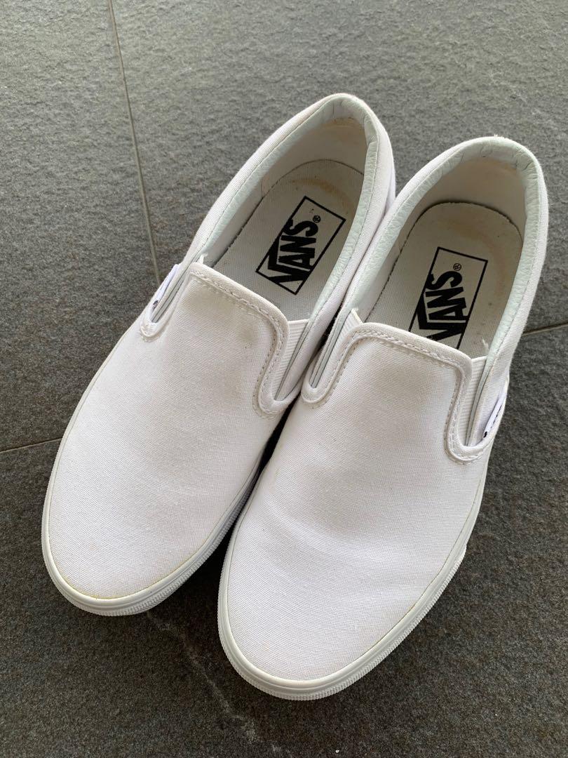 White slip on vans size 6 top