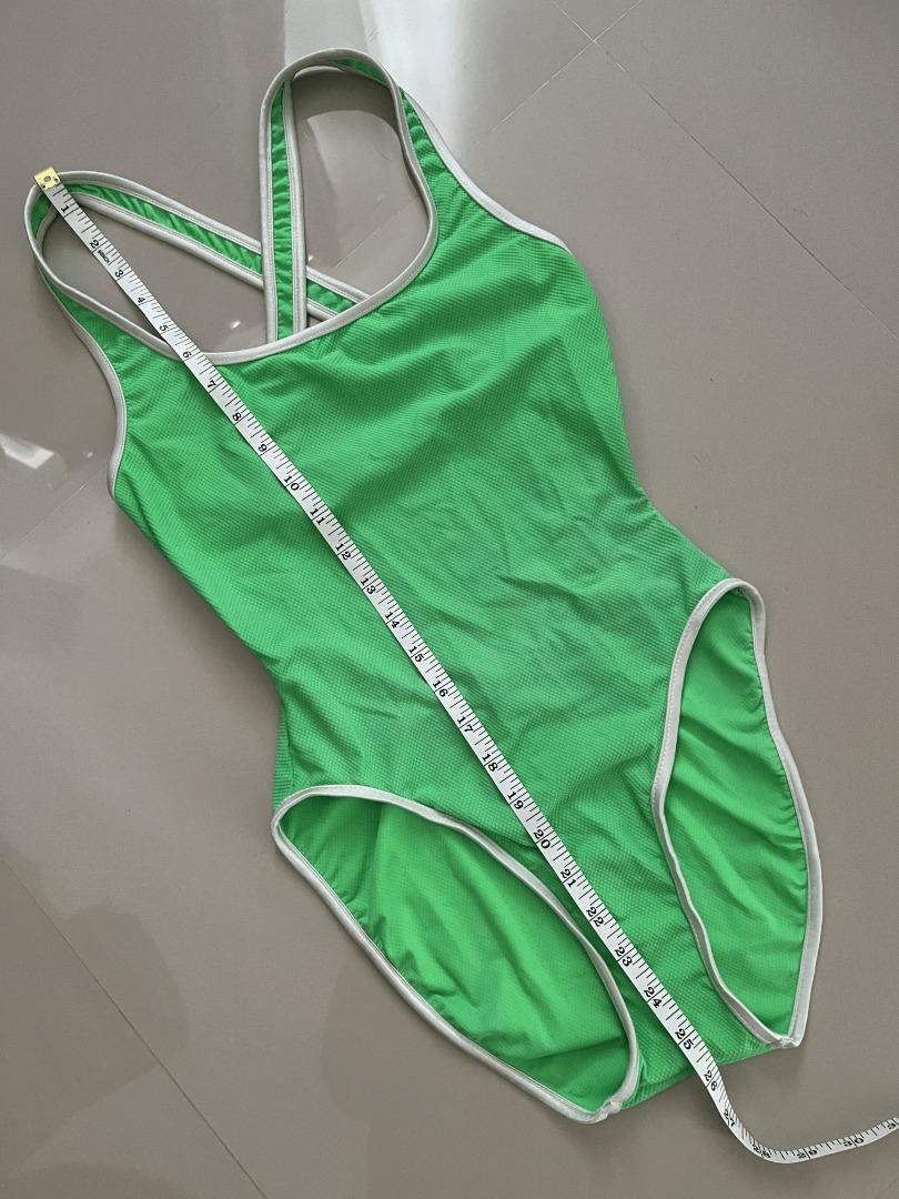 Vintage Sunrays Apple Green One Piece Swimsuit [M], Women's Fashion