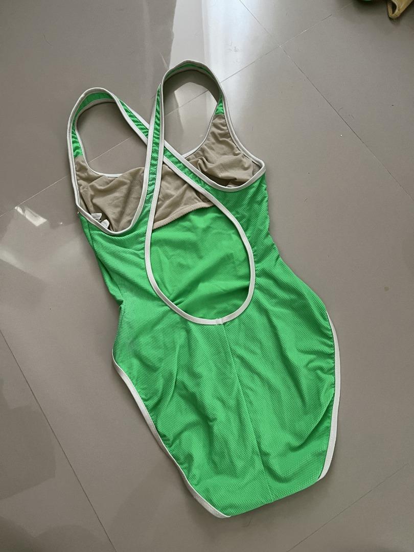 Vintage Sunrays Apple Green One Piece Swimsuit [M], Women's Fashion
