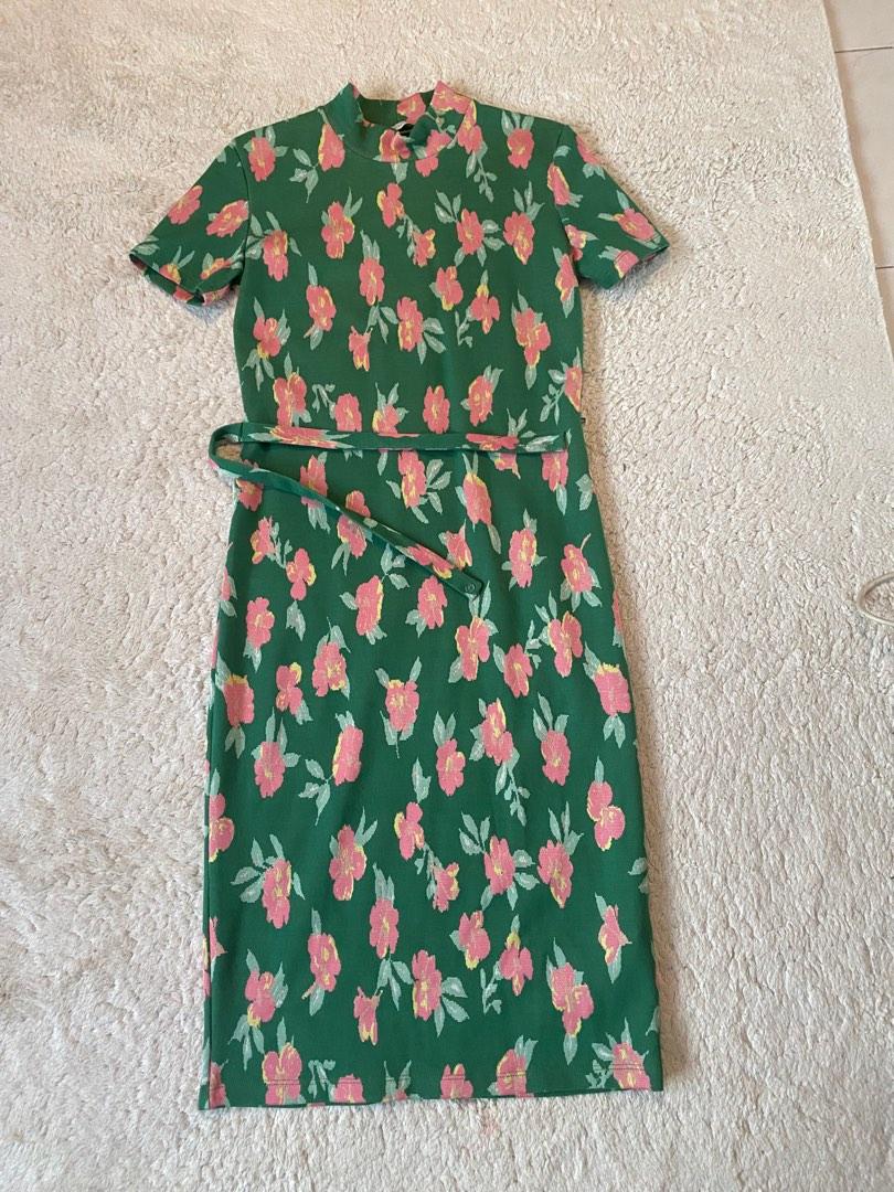 Zara pencil cheap dress with belt