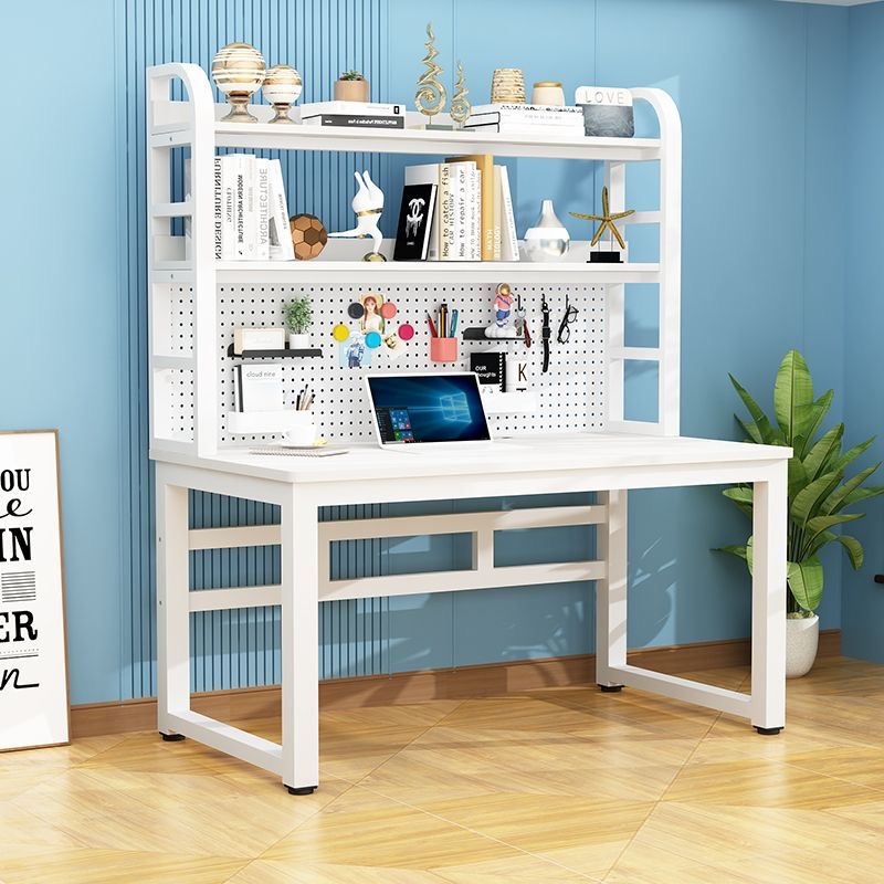 2tier HeavyDuty Metal Study Table Computer Desk with Pegboard and 2