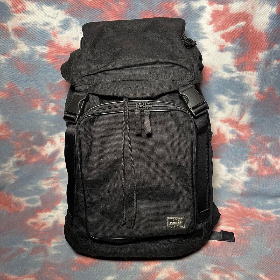 90% new porter hybrid backpack dp cordura 黑色防水耐用尼龍有蓋索繩
