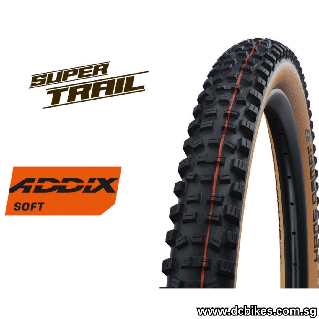 Schwalbe 27.5 X 2.6 Yellow Brown 29 X 2.6 Brown Hans Dampf Skinwall Evo Super Trail Boost 148 MTB Tubeless Folding Tyre PRICE FOR 1