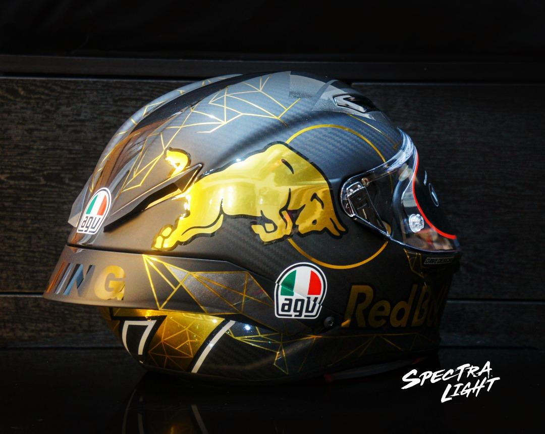 AGV Pista GP RR Redbull custom chrome gold, Motorcycles, Motorcycle ...