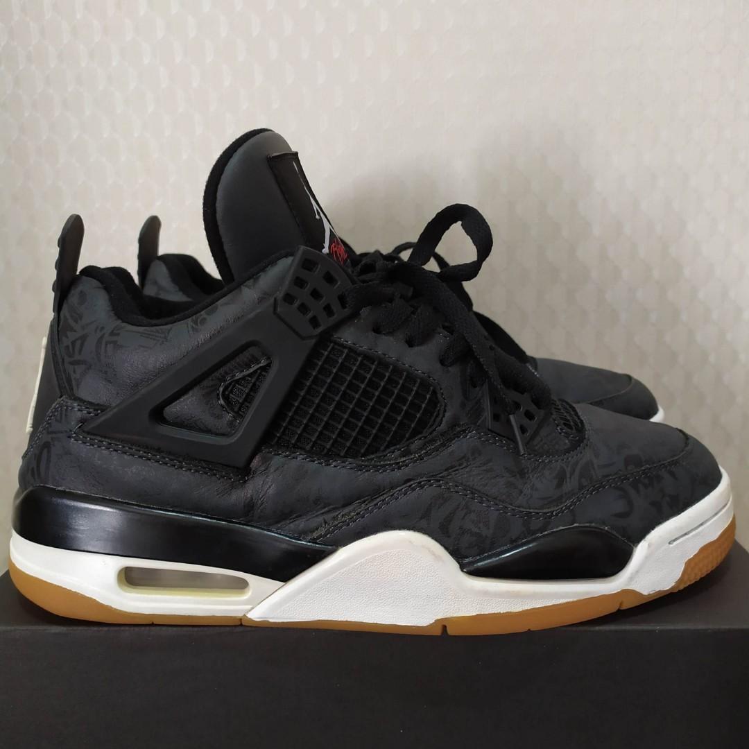 retro 4 laser black gum