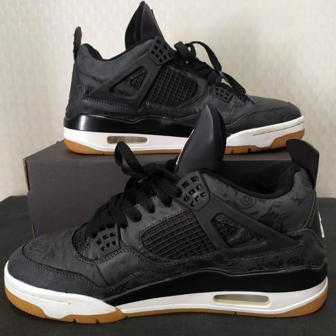 retro 4 laser black gum