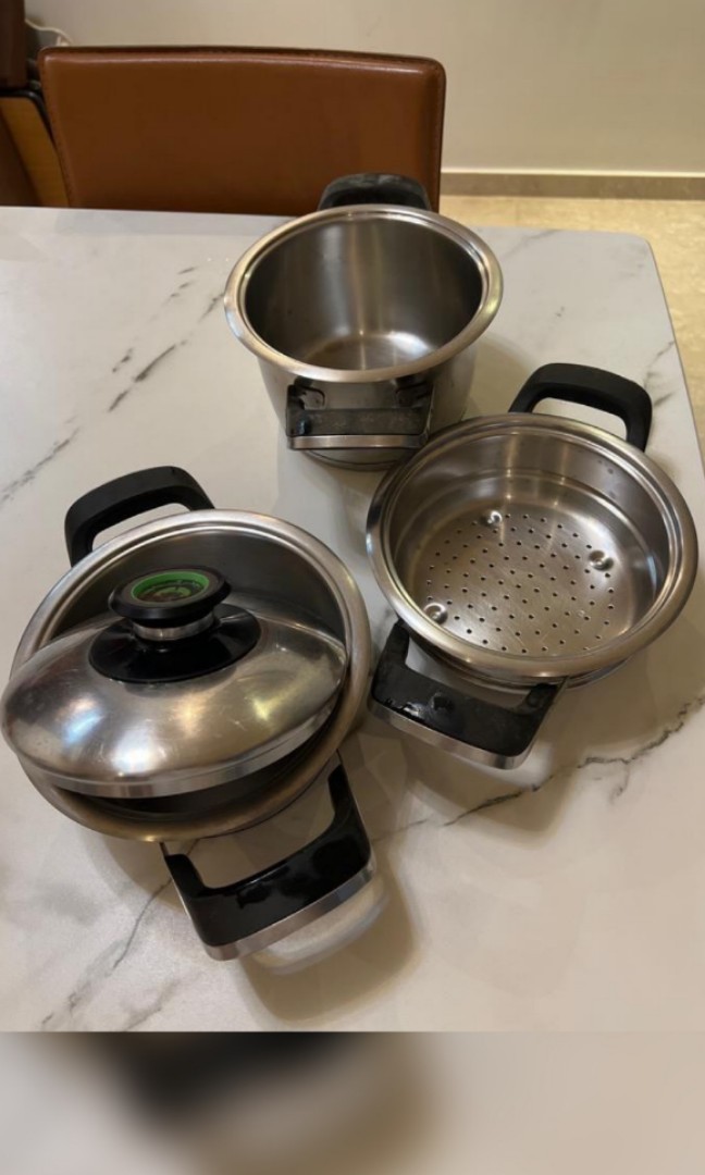 AMC pots + lid set, Furniture & Home Living, Kitchenware & Tableware