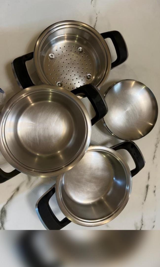 AMC pots + lid set, Furniture & Home Living, Kitchenware & Tableware