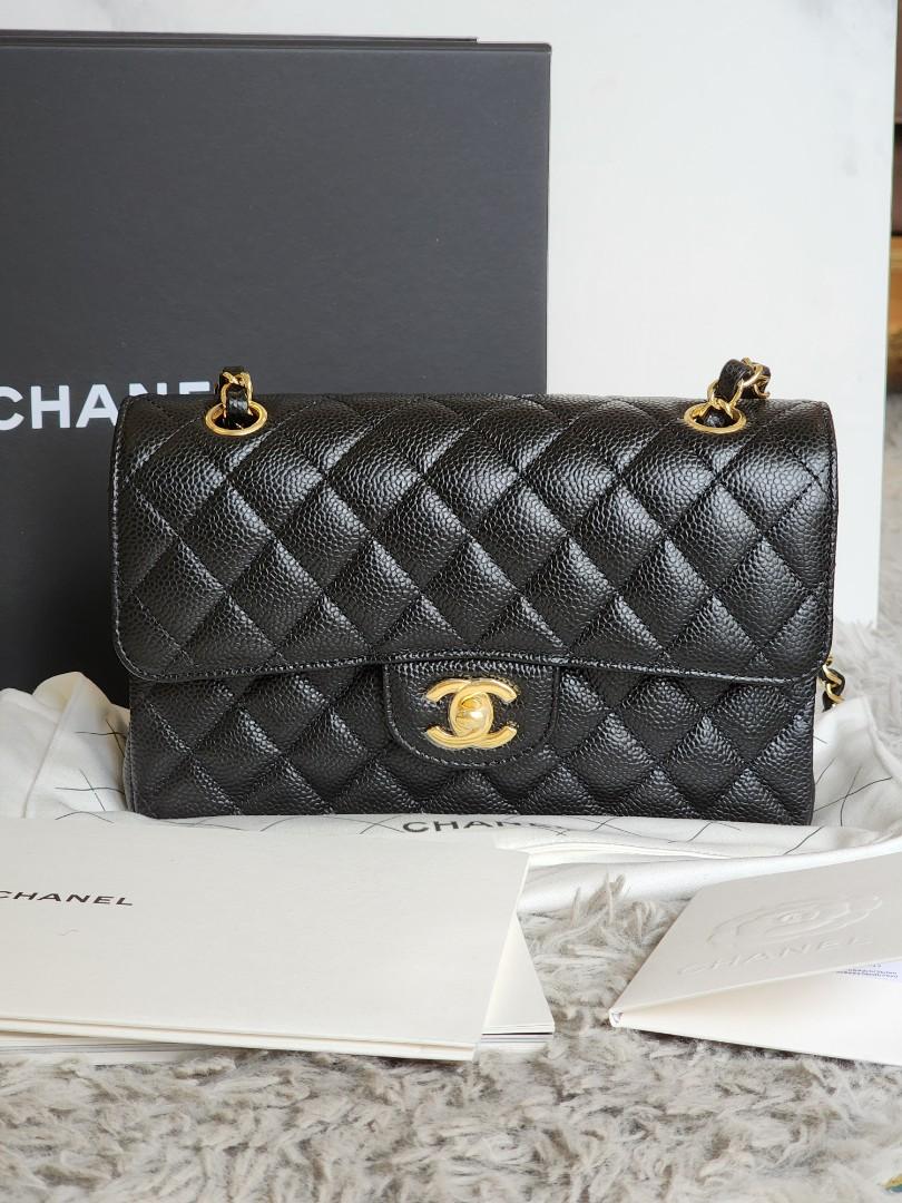 Authentic BN Chanel small classic flap in black caviar leather, Luxury, Bags  & Wallets on Carousell