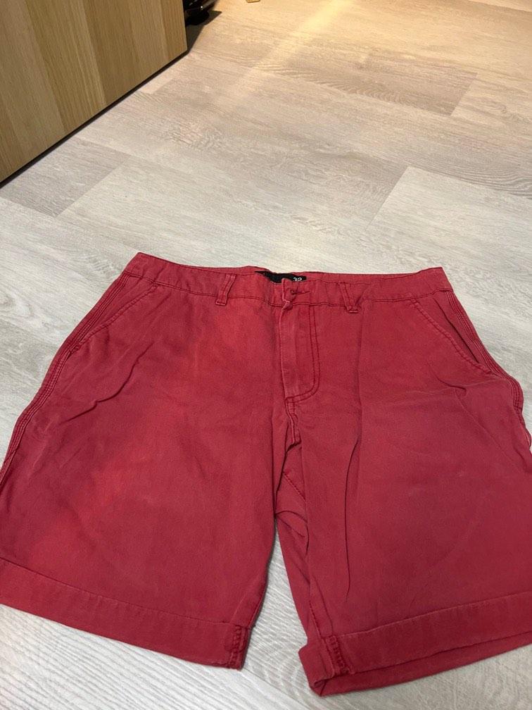 Red cotton clearance shorts mens