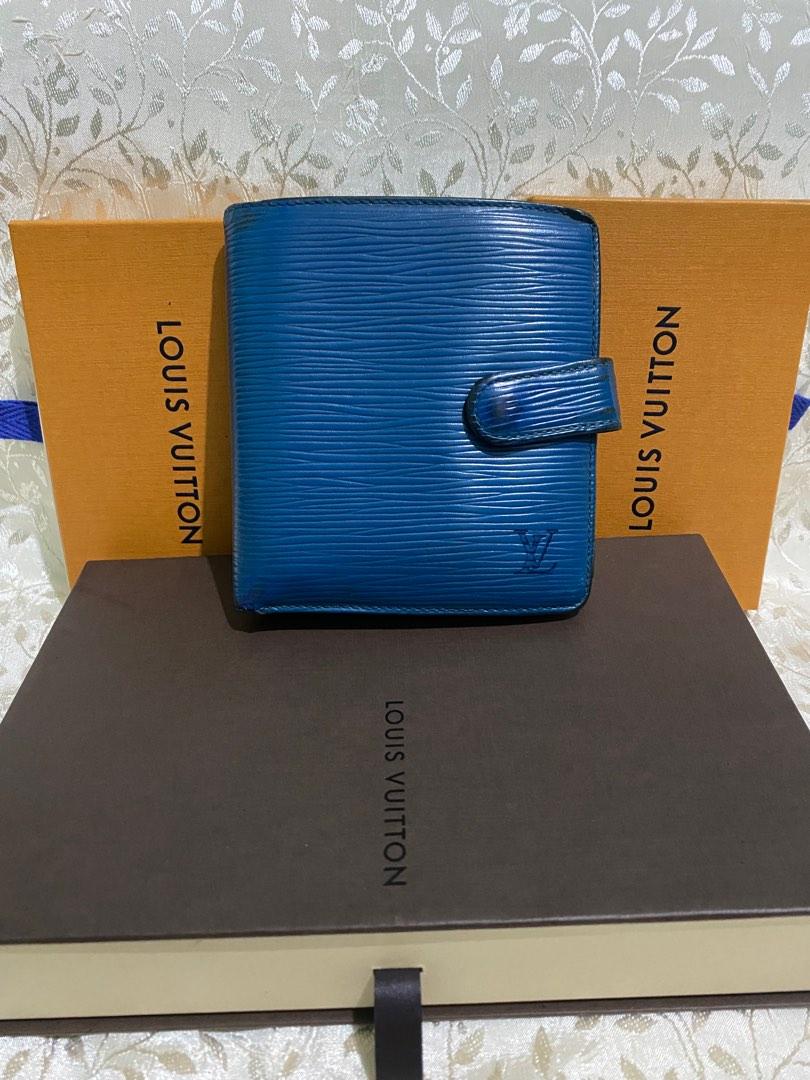 Authentic Louis Vuitton Blue Epi Compact Wallet (Category: Luxury Bags & Wallets) located in Quezon City. Submitted by ThriftCentralShop (Listing ID 1192258170, Image 1). Description: Purveyor of 100% ALL AUTHENTIC brand new, preloved and limited edition wallet, bags and shoes. 🔵Made in France 🔵Bought in Japan 🔵With code 🔵Signs of usage 🔵No inclusion 🔵Please manage your expectation 🔵No to bogus .
