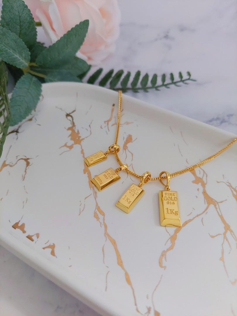 Gold bar cheap charm pendant