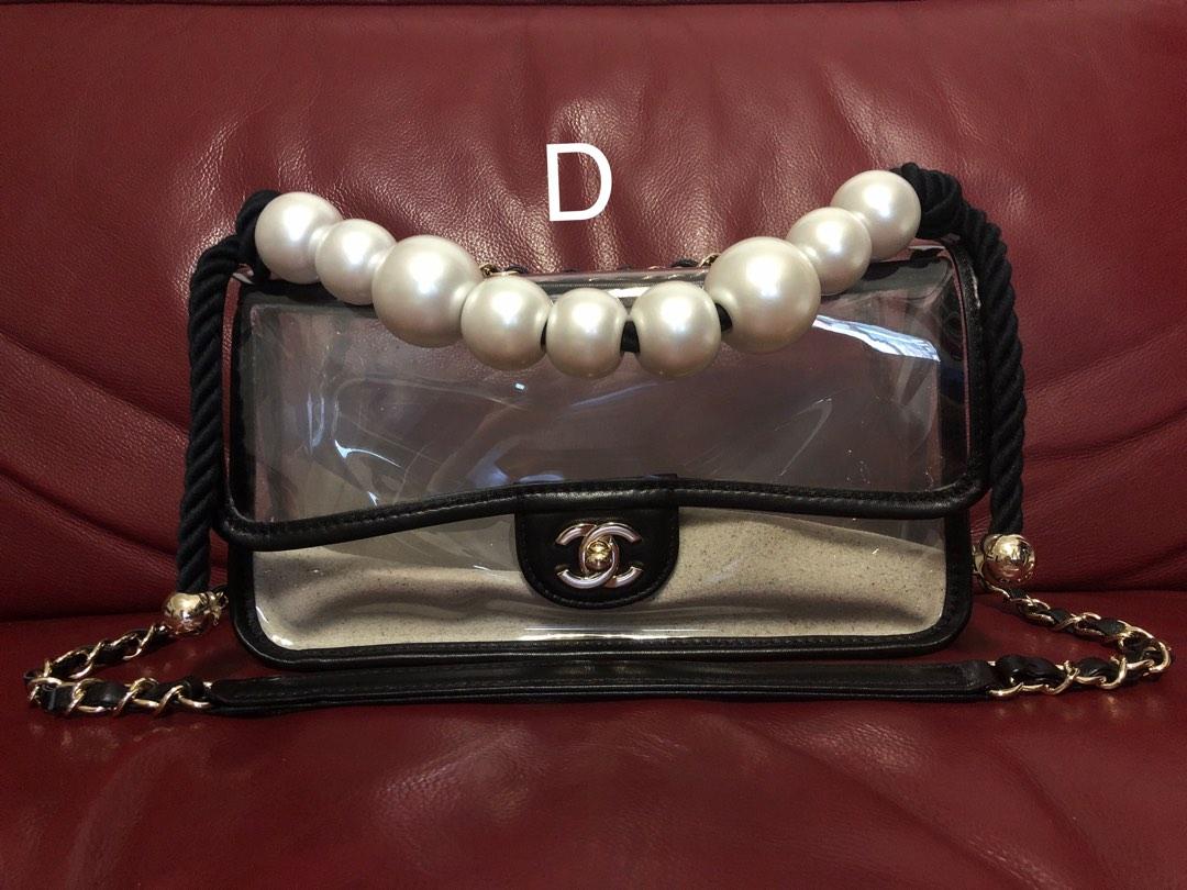 Brand New 100% Authentic Full Set PVC Chanel Bag With Big Pearls And Sands  , Luxury, Bags & Wallets on Carousell