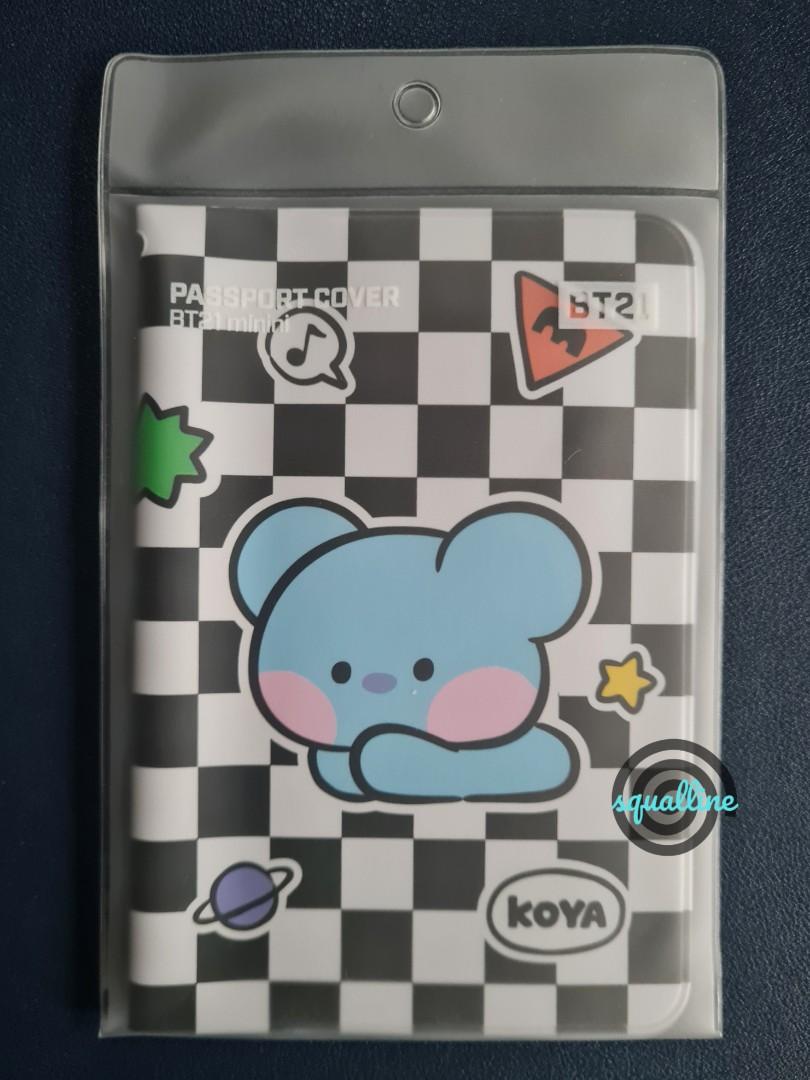 BT21 minini checkered passport cover Tata / Koya / Mang / RJ