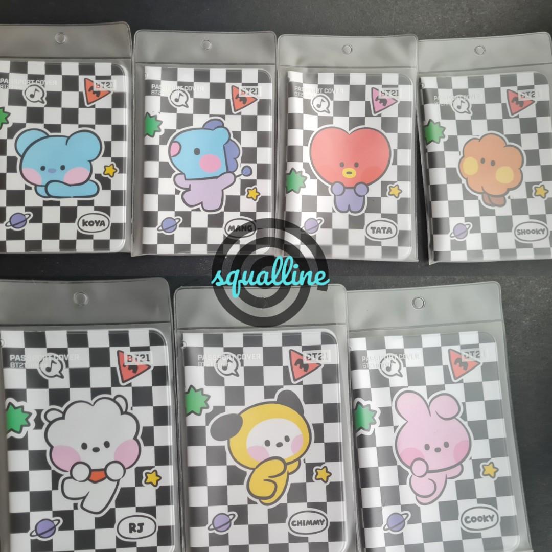 BT21 minini checkered passport cover Tata / Koya / Mang / RJ