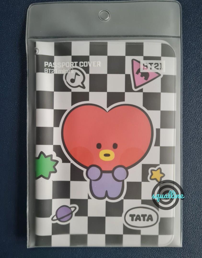 BT21 minini checkered passport cover Tata / Koya / Mang / RJ