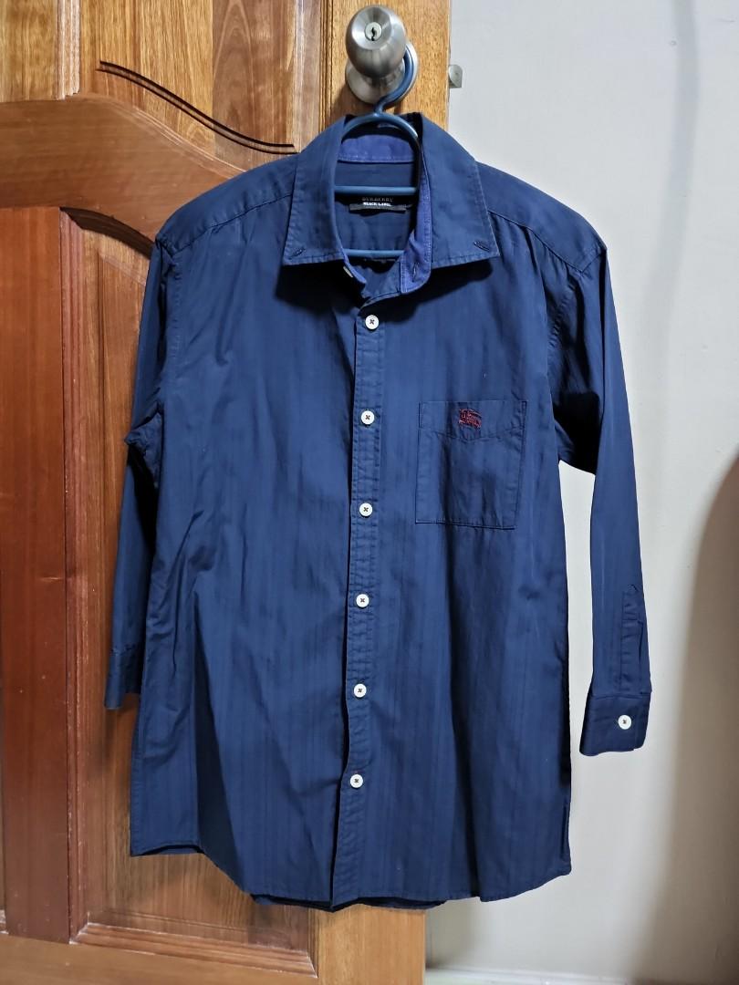 Burberry black label Navy Blue shirt, Men's Fashion, Tops & Sets, Tshirts &  Polo Shirts on Carousell