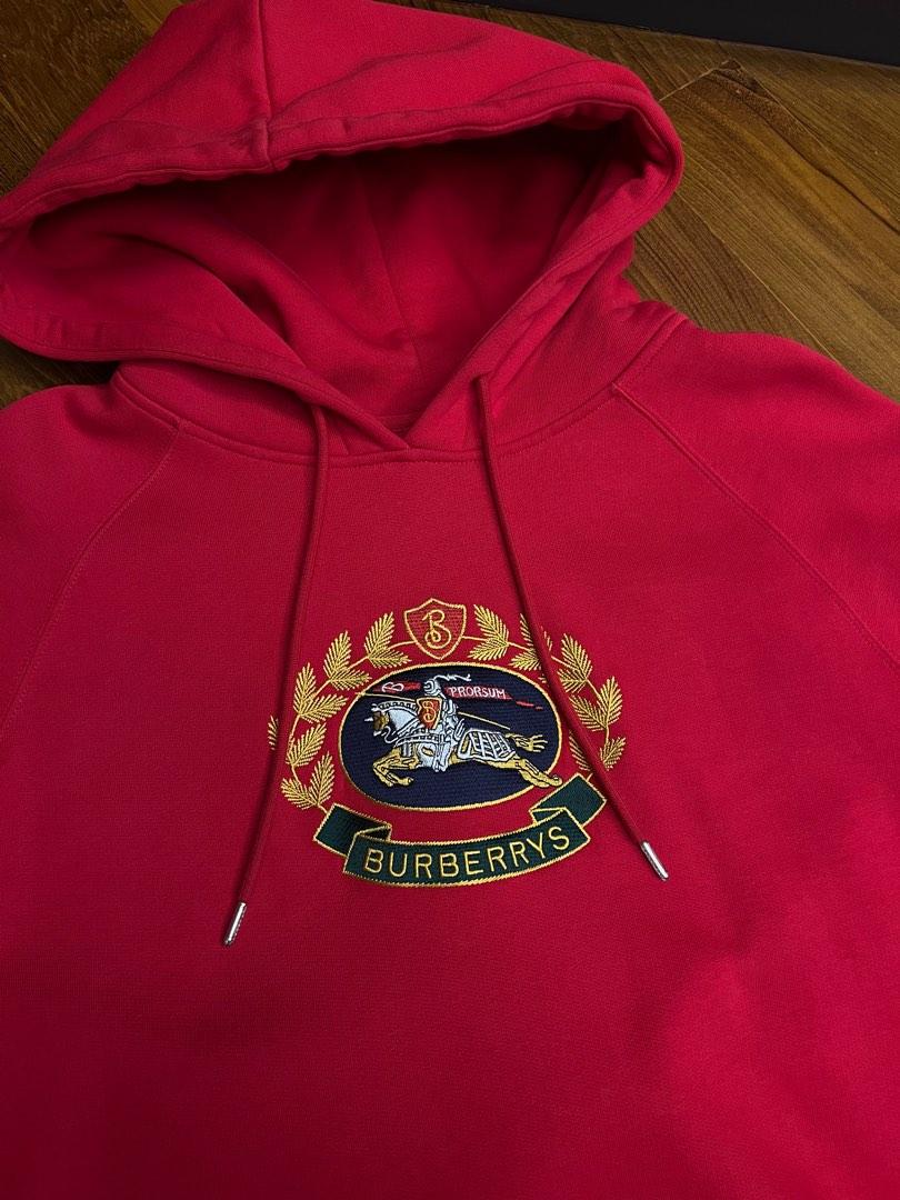 Burberry Logo Red Embroidered Hoodie