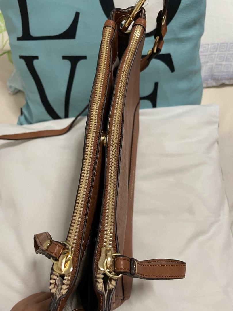 NEW! CALVIN KLEIN CK BROWN RED DOUBLE ZIP CROSSBODY SLING BAG PURSE $148  SALE, Women's Fashion, Bags & Wallets, Cross-body Bags on Carousell