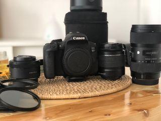 Canon 800D, Sigma 18-35 1.8, Canon 50mm 1.8, Canon 18-55 Kit Lens