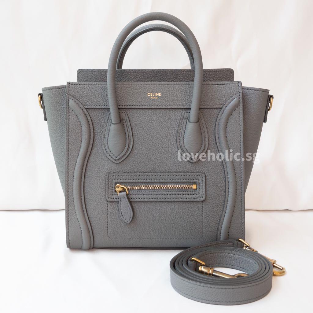 Celine Luggage Nano Kohl Calfskin Gold Hardware sku 1272, Luxury