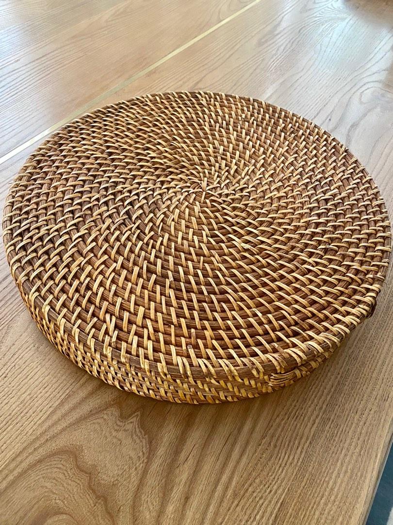 Crate & Barrel Rattan Tray, Furniture & Home Living, Home Decor, Vases