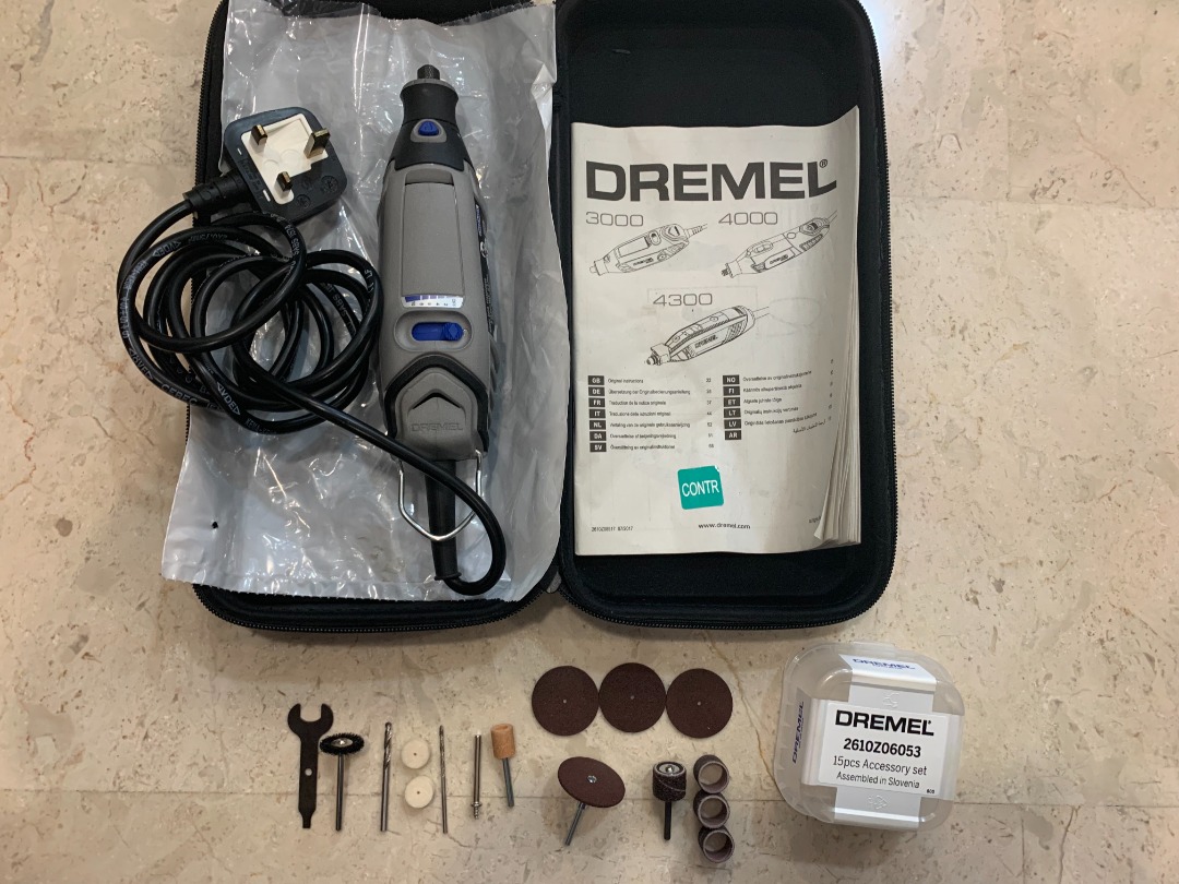Dremel F0133000JB 3000 Rotary Multi Tool 130 W Kit with 15 Accessories Variable Speed 10000 33000 RPM for Cutting Sanding Drilling Polishing