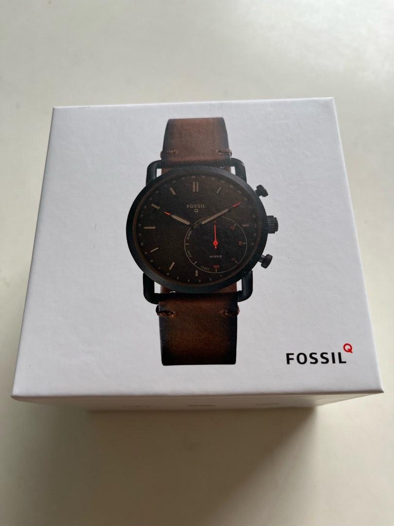 Fossil Hybrid Smartwatch Commuter Dark Brown Leather Luxury